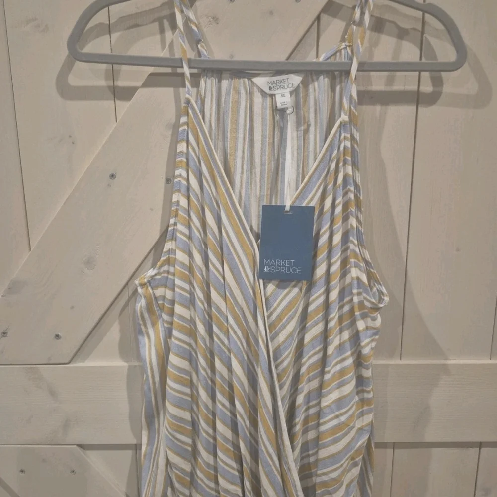 New MARKET & SPRUCE XXL Multicolor Mac Striped Surplice Top Women - Picture 3 of 4